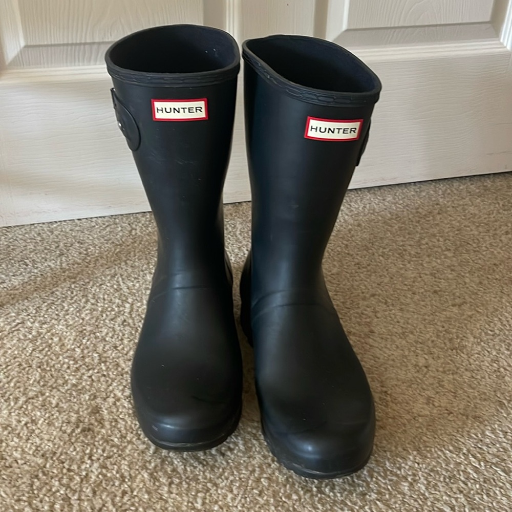Hunter Black Mid-Calf Rain Boots